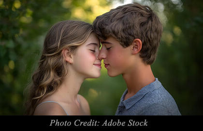 Teens Kissing